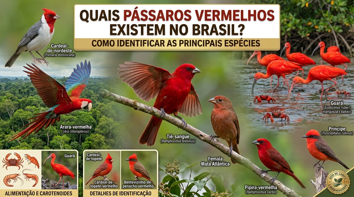 Quais Pássaros Vermelhos Existem no Brasil? Como Identifica-los?
