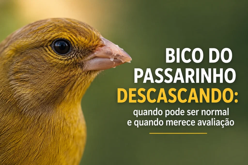 Bico do passarinho descascando pode ser parte da renovação natural da queratina, mas alguns sinais merecem atenção.
