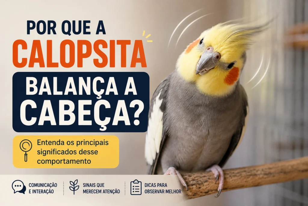 Por que a calopsita balança a cabeça? Entenda os principais significados desse comportamento e saiba quando o movimento merece atenção.