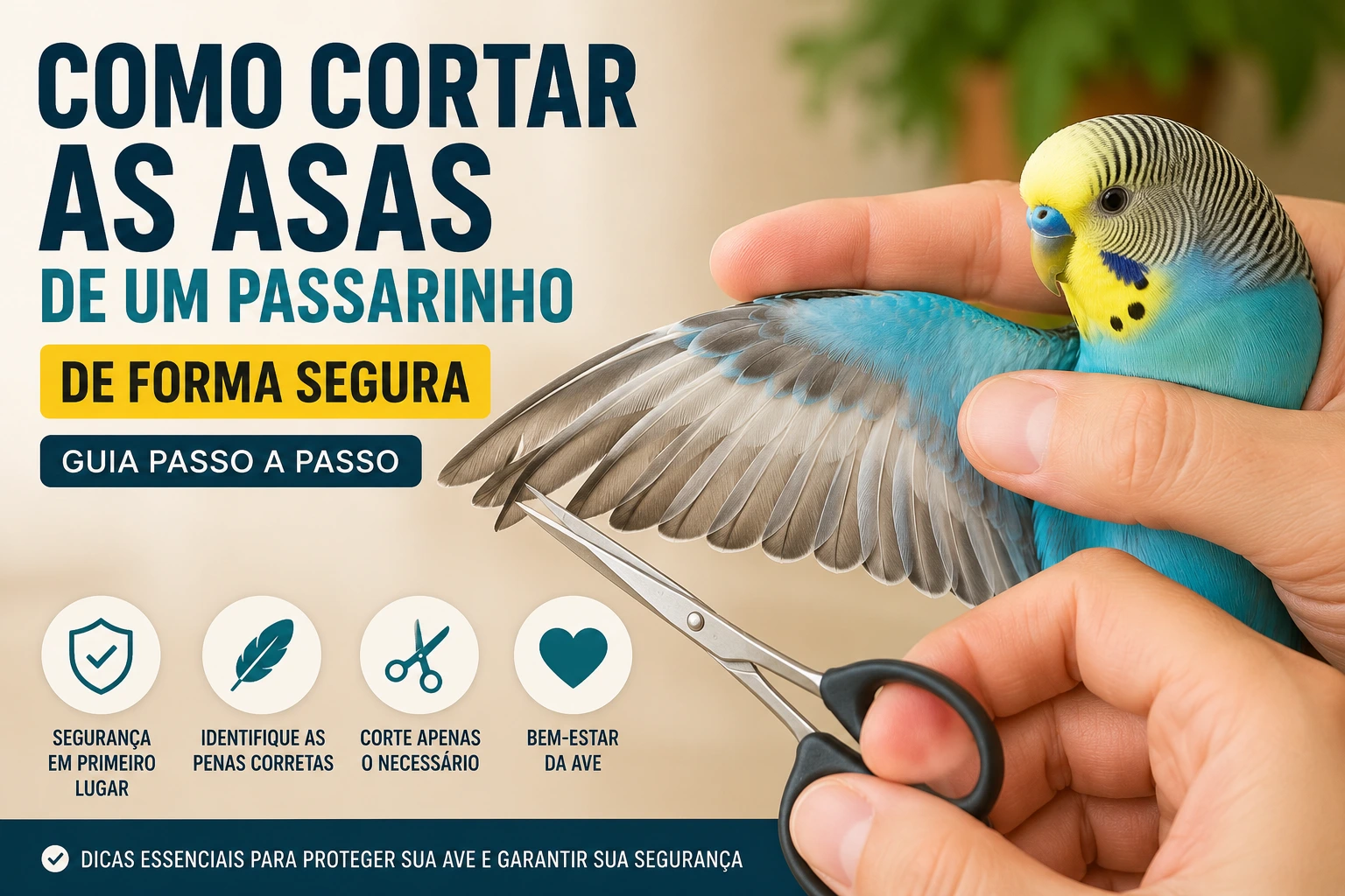 Corte de Penas em Aves de Estimação: Passo a Passo Seguro e Sem Riscos