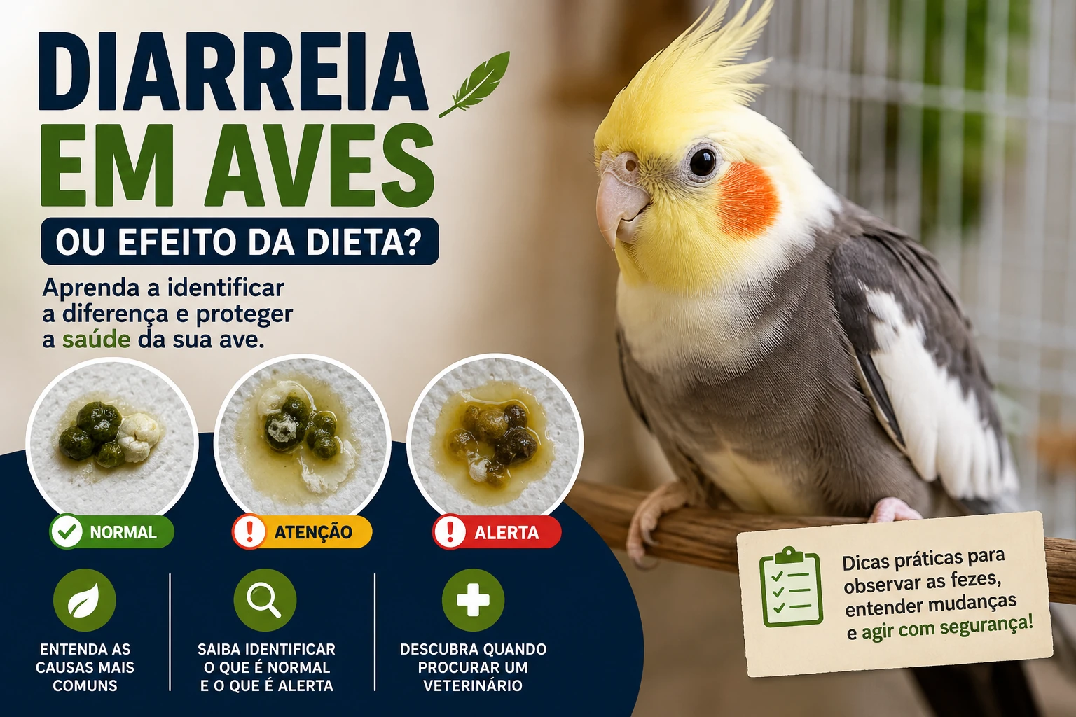 Diarreia em Aves ou Efeito da Dieta? Aprenda a Identificar a Diferença