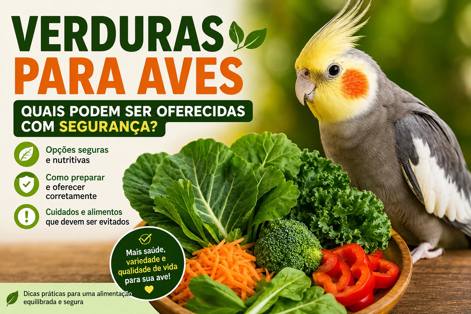 Quais verduras podem ser oferecidas para passaros?