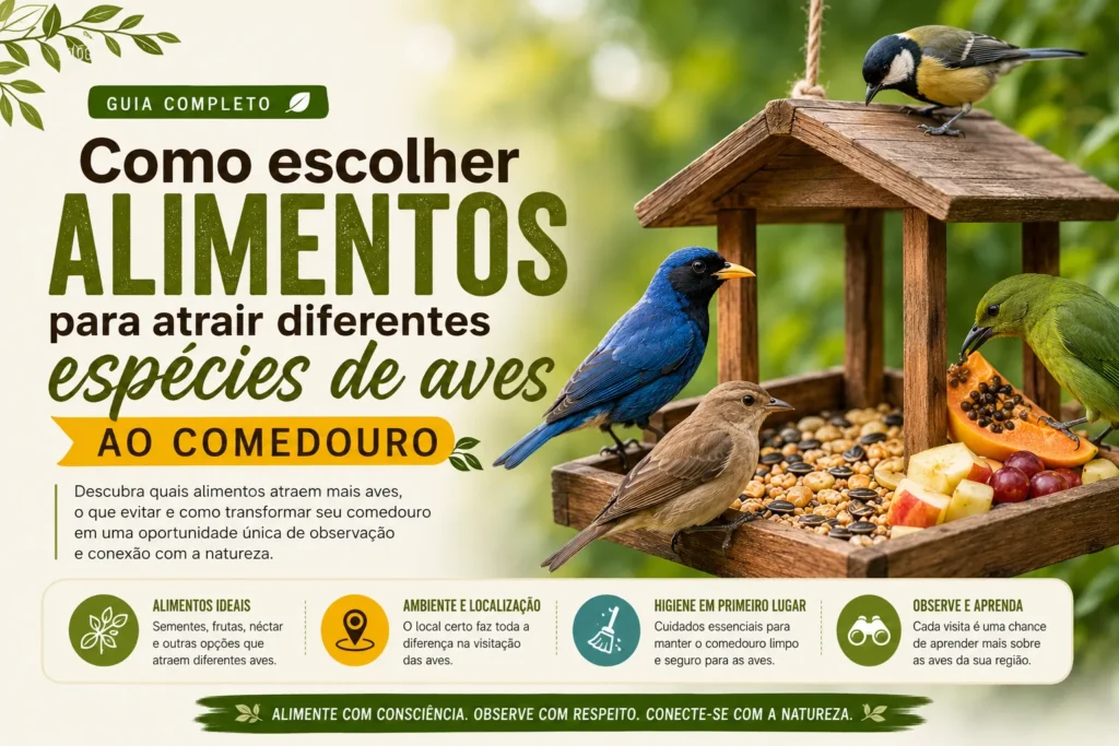 Escolha a alimentação certa para o comedouro e atraia diferentes espécies de aves.