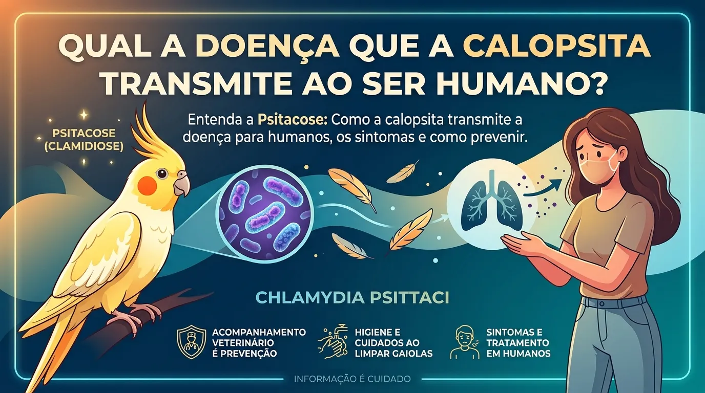 Que tipo de doença a calopsita transmite ao ser humano?